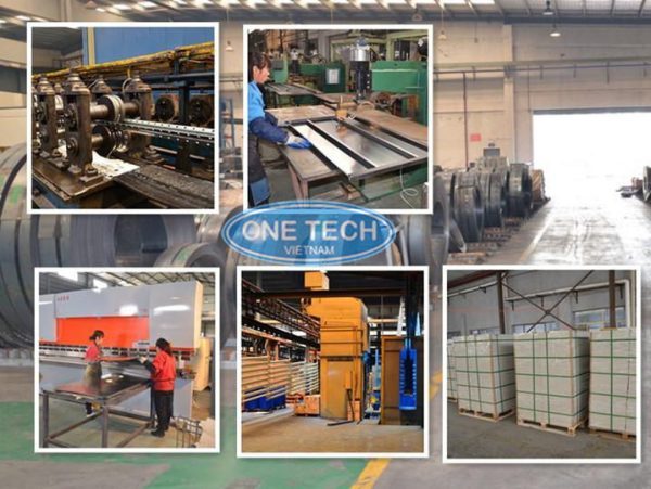 Hình ảnh nhà máy sản xuất kệ sắt v lỗ của onetech Việt Nam