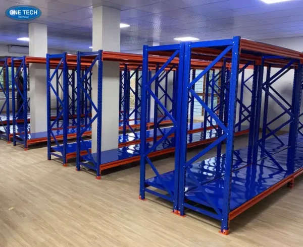 Kệ trung tải Hà Nội 3 tầng màu xanh cam