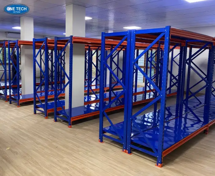 Kệ trung tải Hà Nội 3 tầng màu xanh cam