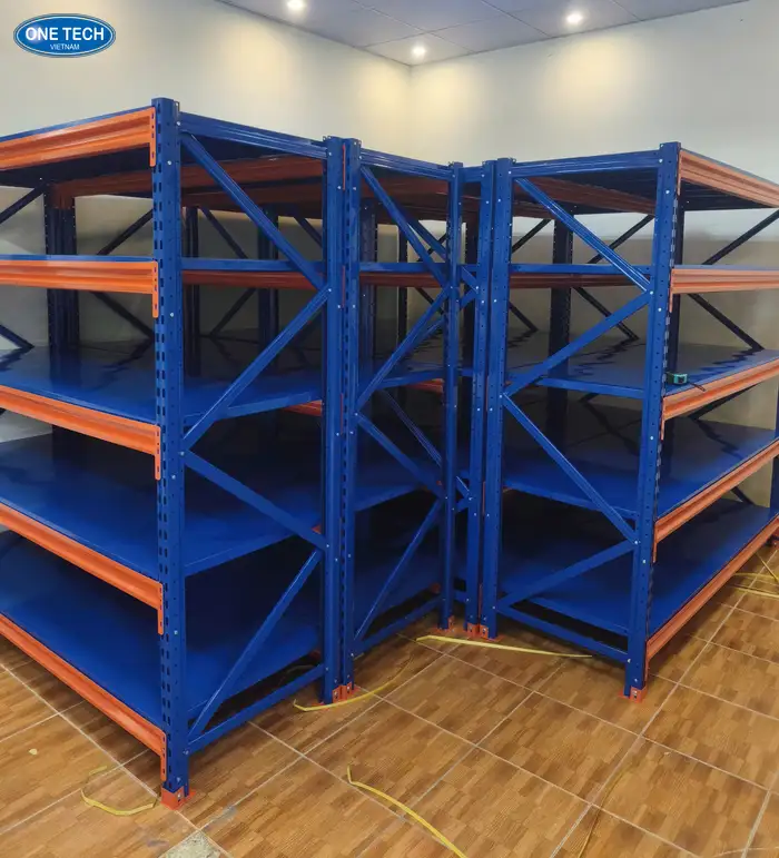 Kệ trung tải Hà Nội 5 tầng màu xanh cam