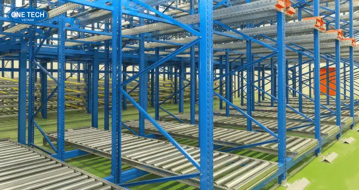 Phân loại kệ con lăn theo vật liệu con lăn