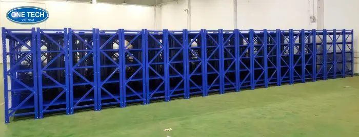 Kệ trung tải Cà Mau màu xanh dương mang đến cảm giác tươi mới, sạch sẽ và chuyên nghiệp.
