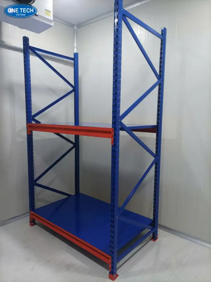 Kệ trung tải Thanh Hóa màu xanh cam 2 tầng