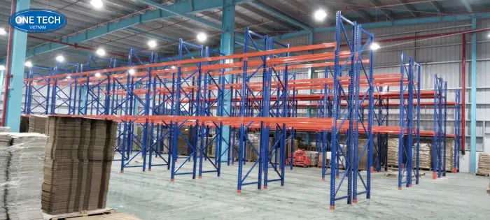 Giá kệ để hàng HCM 2 tầng màu cam xanh