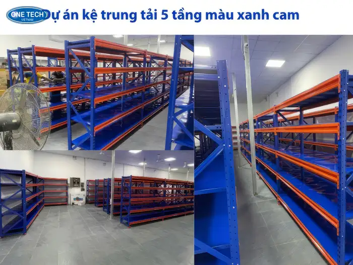 Dự án kệ trung tải màu cam xanh 5 tầng tại Vũng Tàu