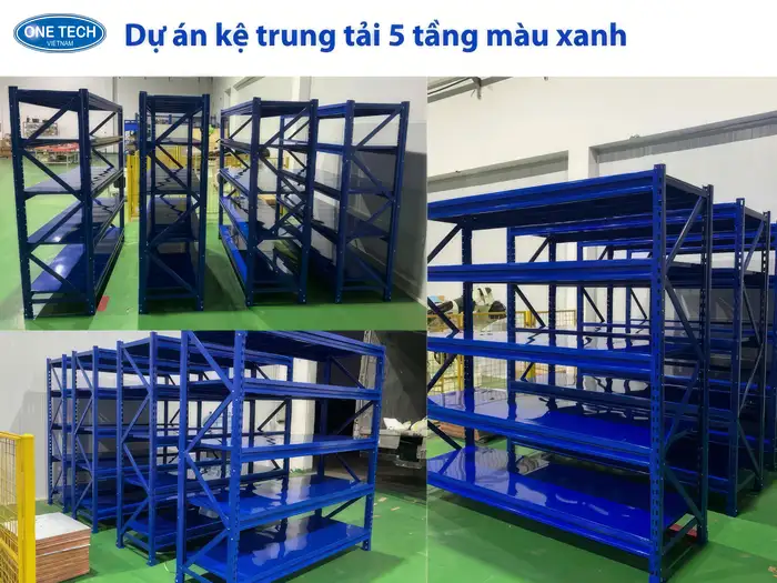 Dự án kệ trung tải màu xanh 5 tầng tại Vũng Tàu
