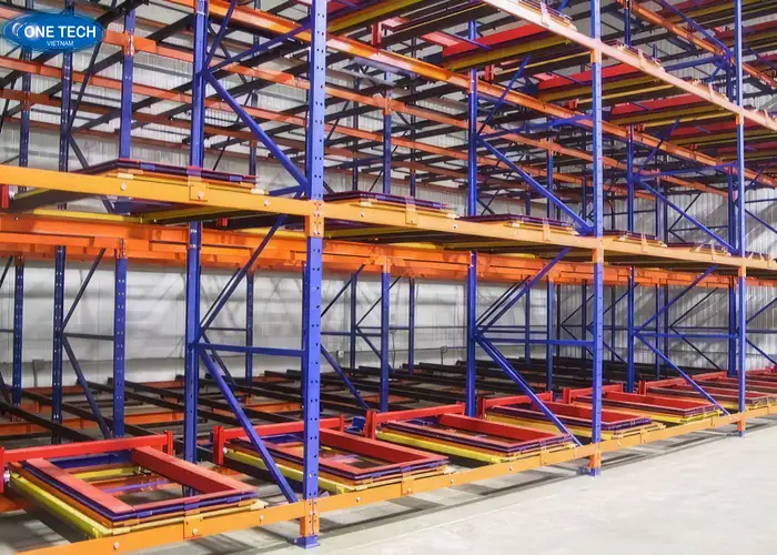 Kệ Push Back Pallet 2 tầng