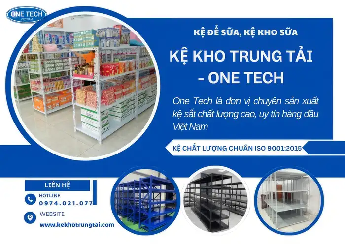 Kệ Kho Trung Tải cung cấp kệ để hàng, kệ kho hàng cho đại lý sữa