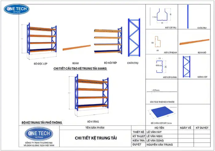 Cấu tạo và thông số kỹ thuật của kệ trung tải Khánh Hòa