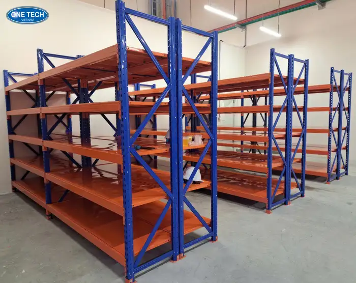 Kệ kho hàng hạng trung xanh đỏ 5 tầng