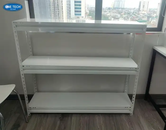 Kệ sắt lắp ráp thông mình màu trắng 3 tầng