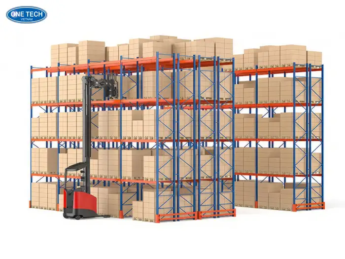 Kệ Double Deep cho kho hàng may mặc an toàn, hiện đại, x2 khả năng lưu trữ