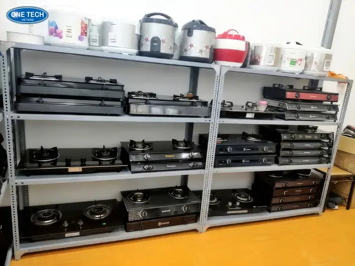 Kệ sắt V lỗ 4 tầng sơn tĩnh điện tải thấp, giá rẻ