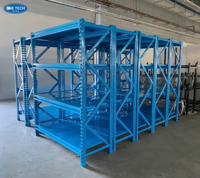 Ưu điểm vượt trội của kệ sắt lắp ghép màu xanh đa năng