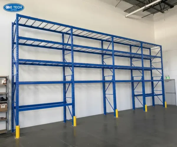 Kệ sắt lắp ghép màu xanh bảo hành 24 tháng